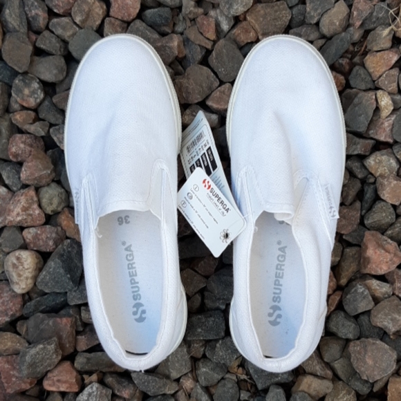 New superga white slip on platform sneakers sz 6 - Picture 6 of 8